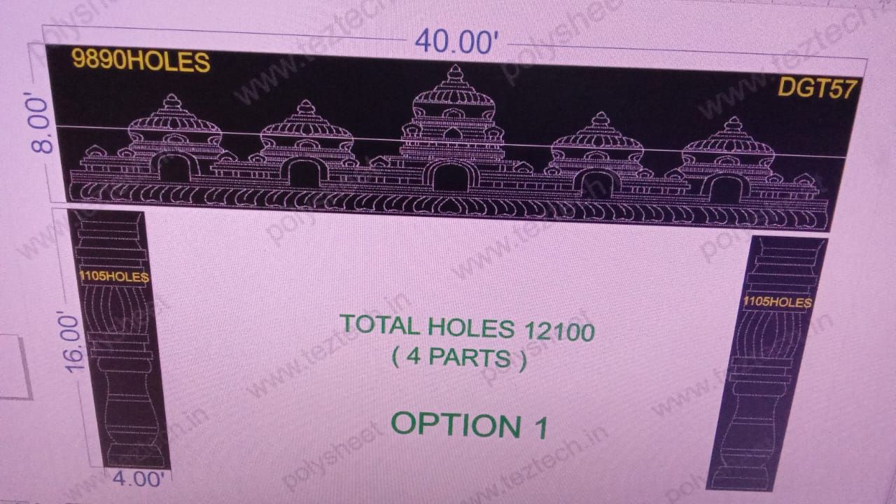 DGT57  DESIGNER GATE  4 PARTS 24X40  FEET 12100  HOLES