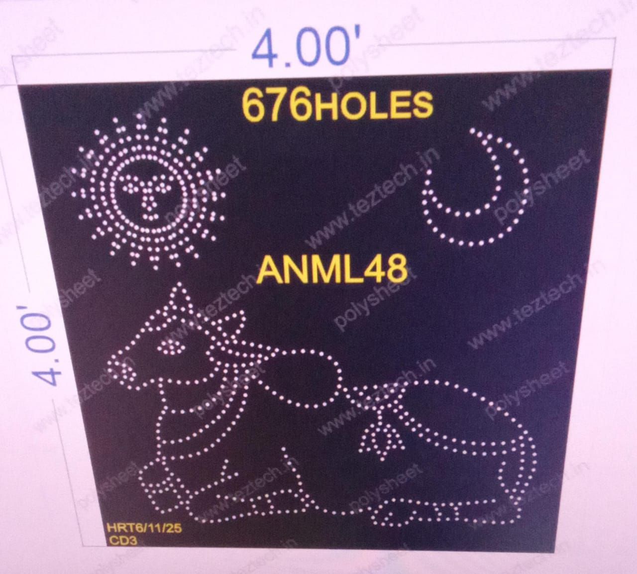 ANML48 NANDI  1 PART 4X4  FEET 676  HOLES