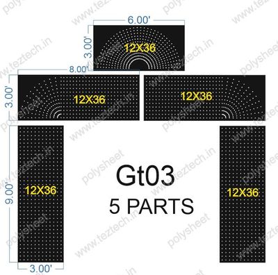 GT03 GATE 2160 HOLES , 3 FT PILLAR , 12 LED PER LINE