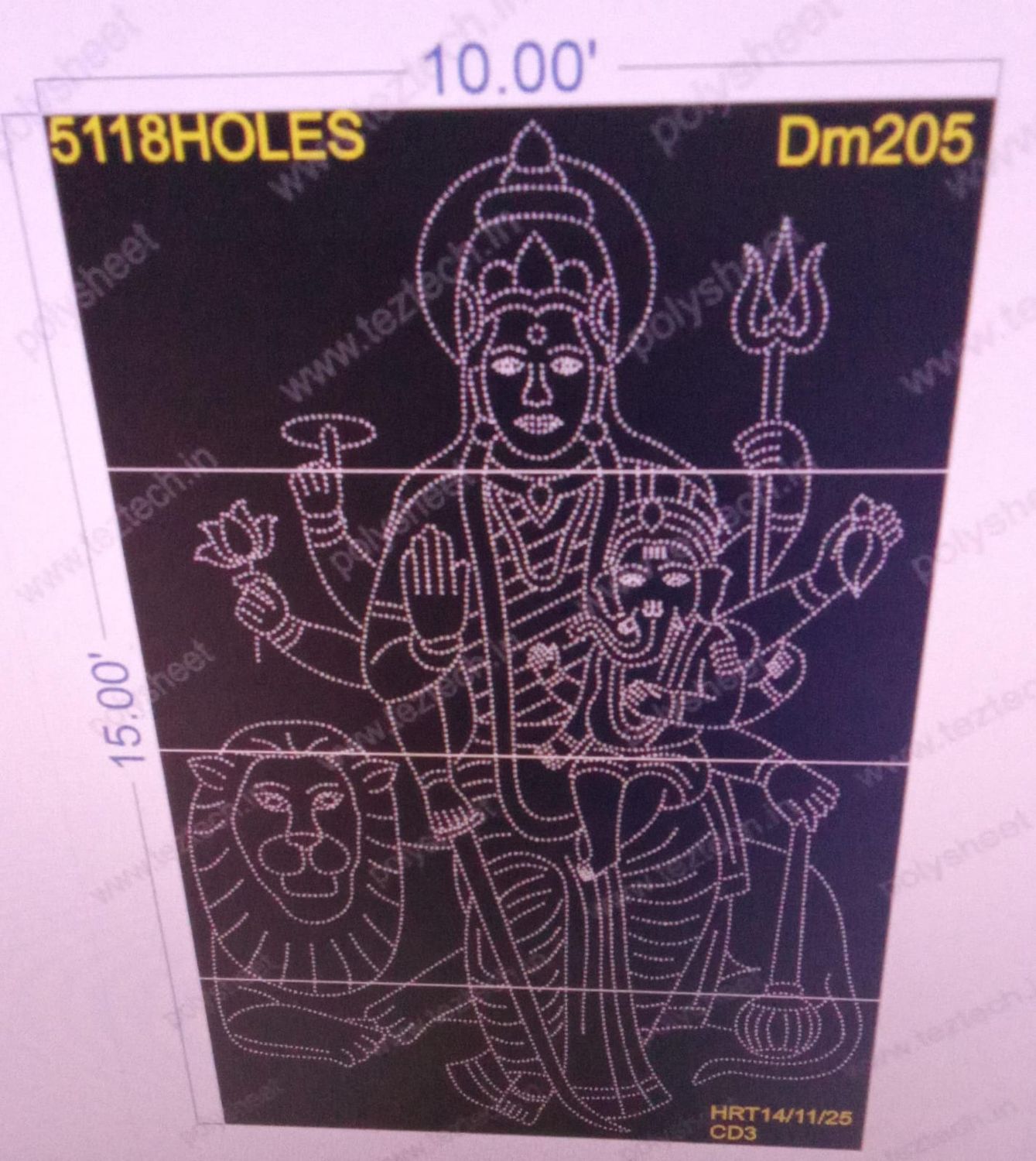 DM205  DEVI MATA  15X10  FEET 5118  HOLES (4 PARTS)