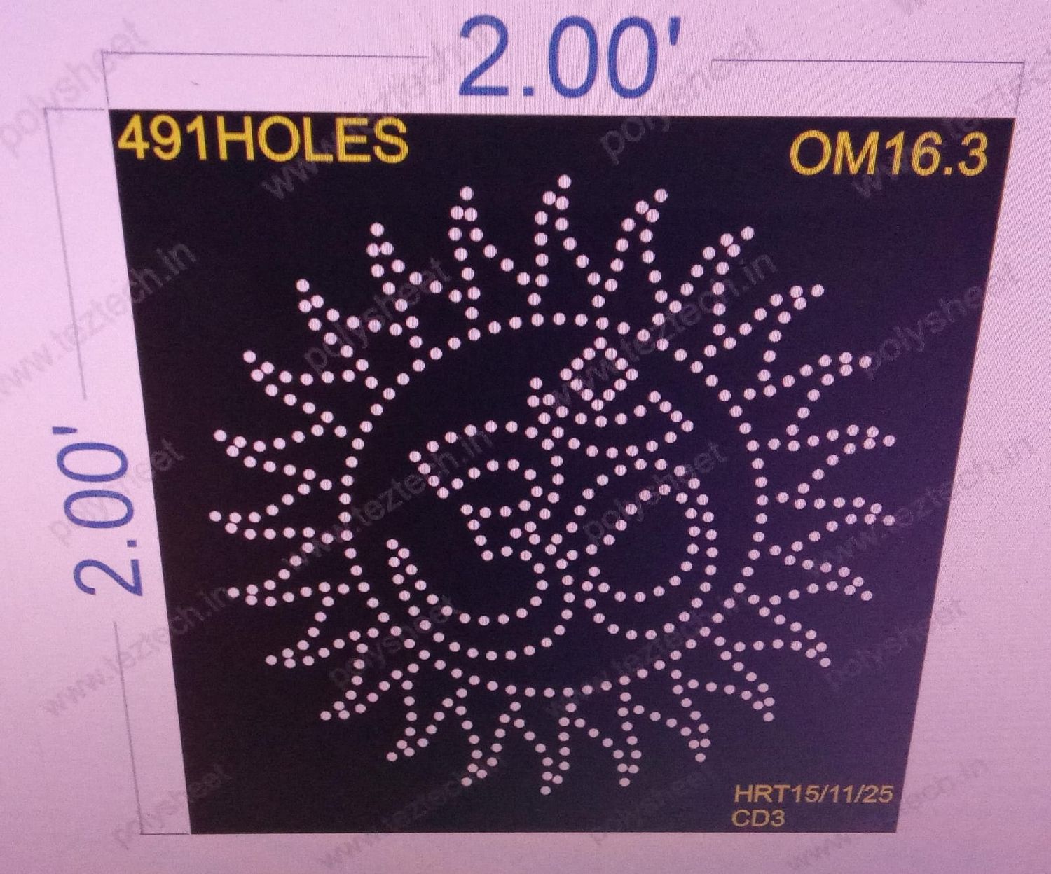 OM16.3 OM 2X2 FEET 491 HOLES