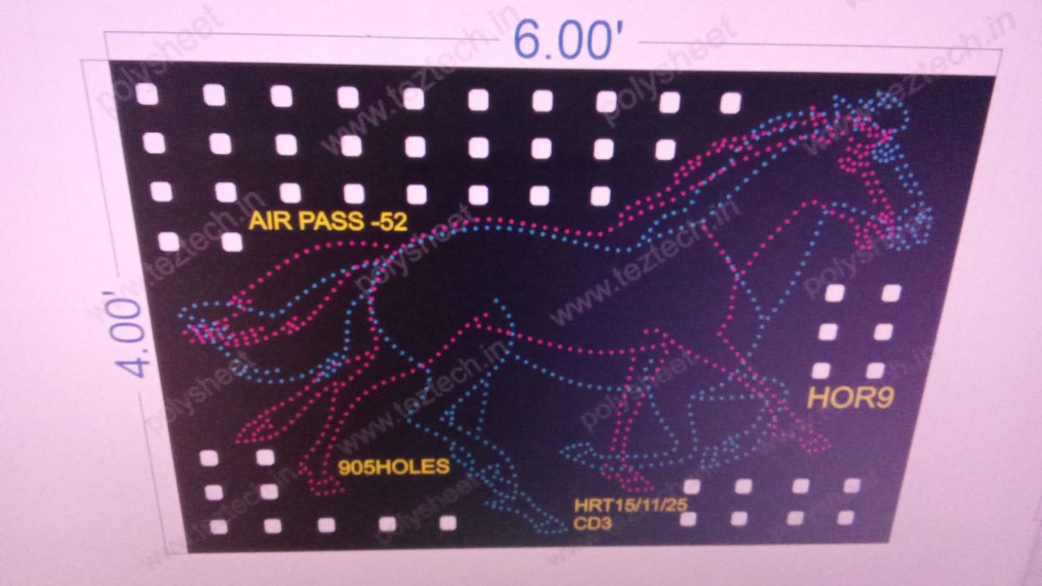 HOR9 HORSE 1 PART 4X6 FEET 957 HOLES