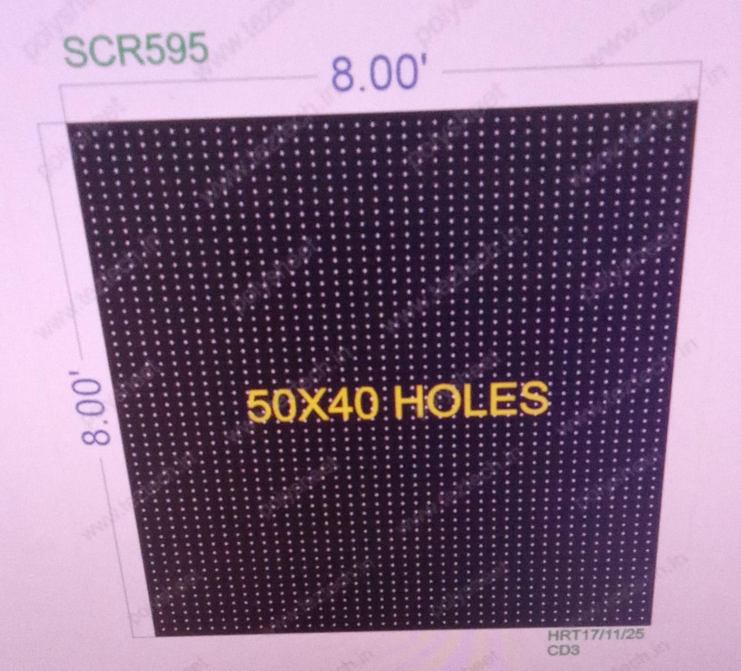 SCR595  8X8 FEET 50X40 HOLES SCREEN TOTAL HOLES=2000