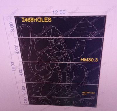 HM30.3  HANUMANJI 16X12 FEET 2468 HOLES (5 PARTS)