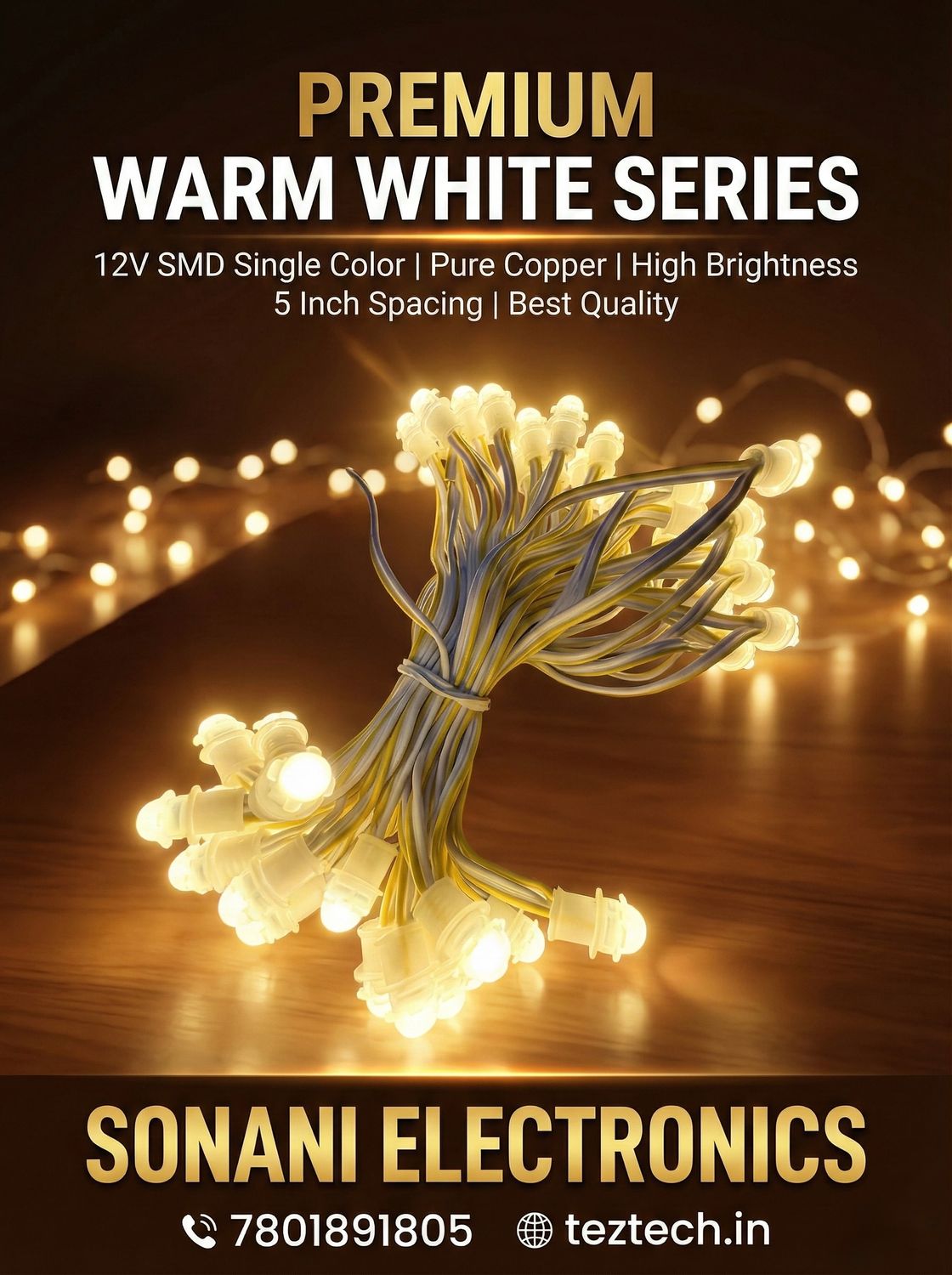 (SCP43) 12V 5 INCH SMD SERIES WARM WHITE (COPPER WIRE)