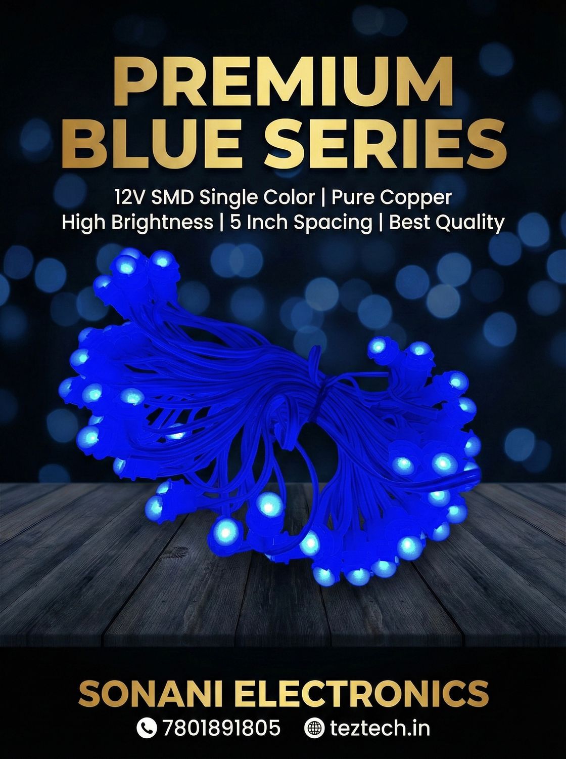 (SCP50) 12V 5 INCH SMD SERIES BLUE (COPPER WIRE)
