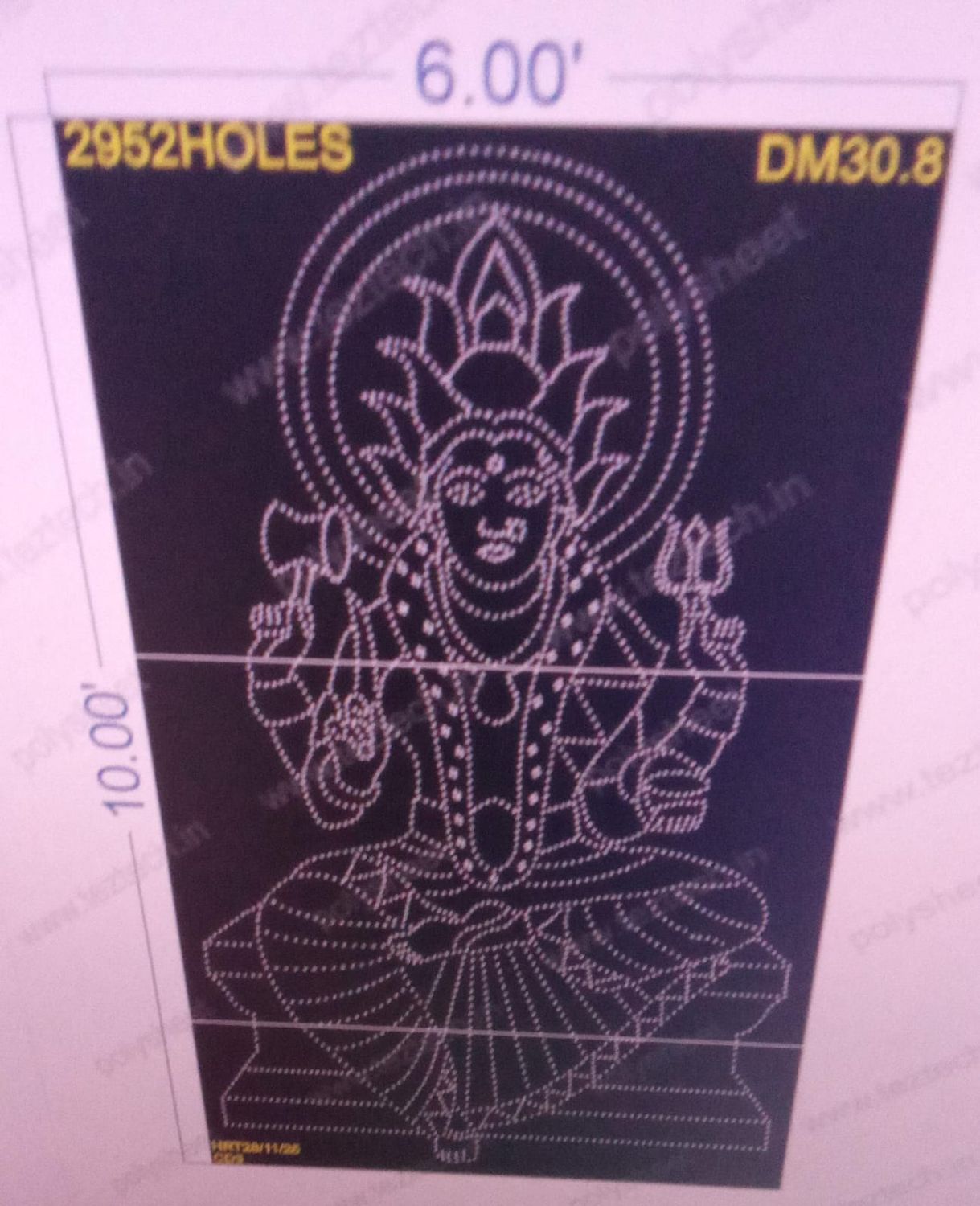 DM30.8 DEVI MATA  6X10FEET 2952  HOLES (3 PARTS)