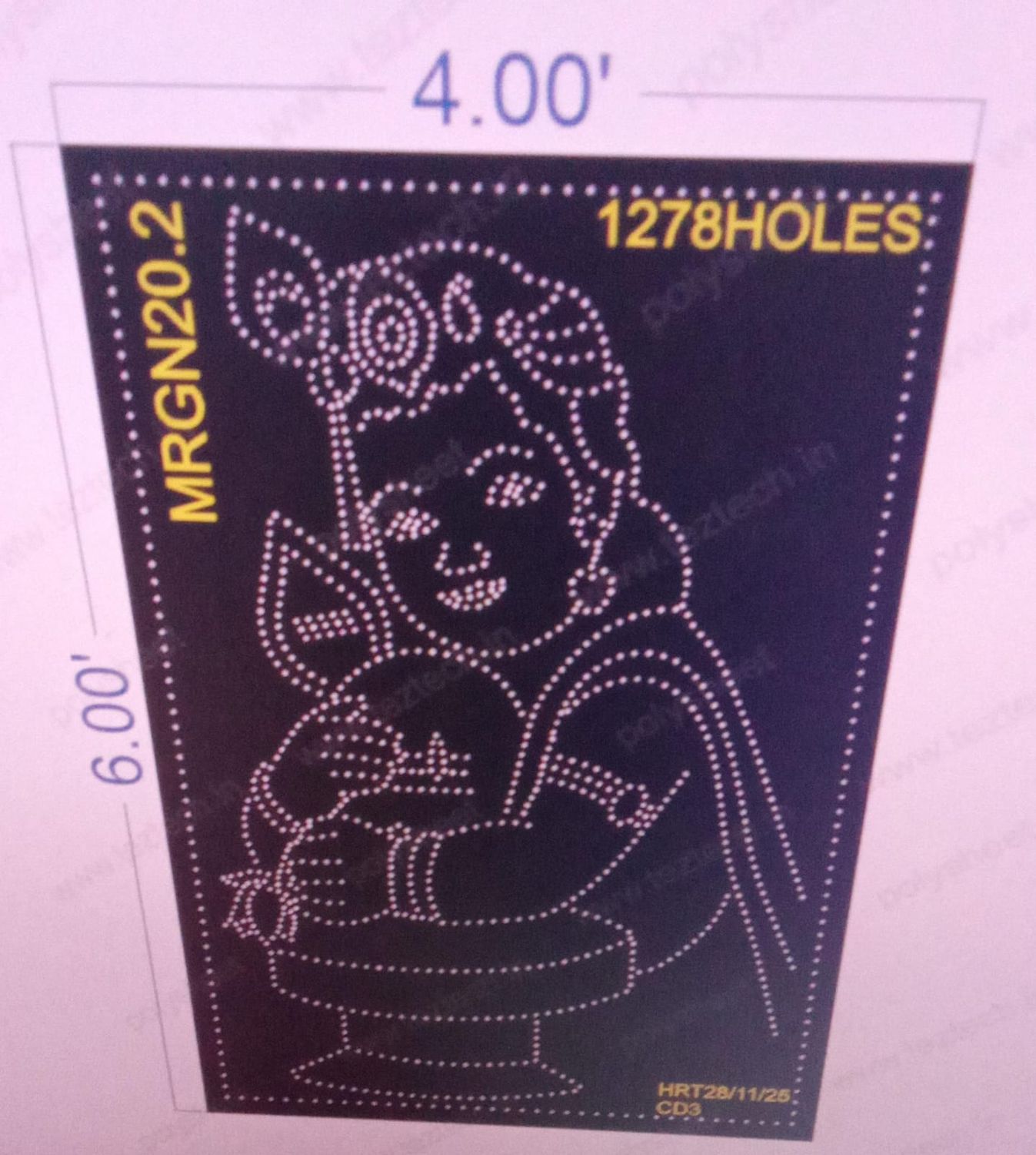 MRGN20.2   MURUGAN 6X4 FEET 1278  HOLES