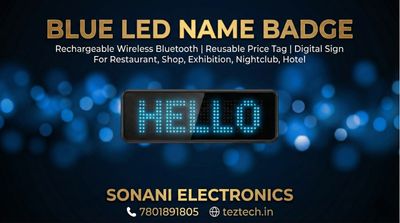 (LNB5) BLUE LED NAME BADGE BLUETOOTH