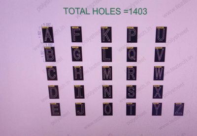 A TO Z  ALPHABET 1.5X1   FEET 1403  HOLES