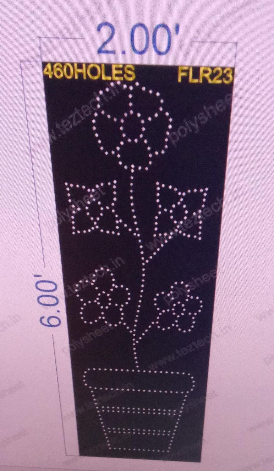 FLR23 FLOWER 1 PART 6X2 FEET 460 HOLES