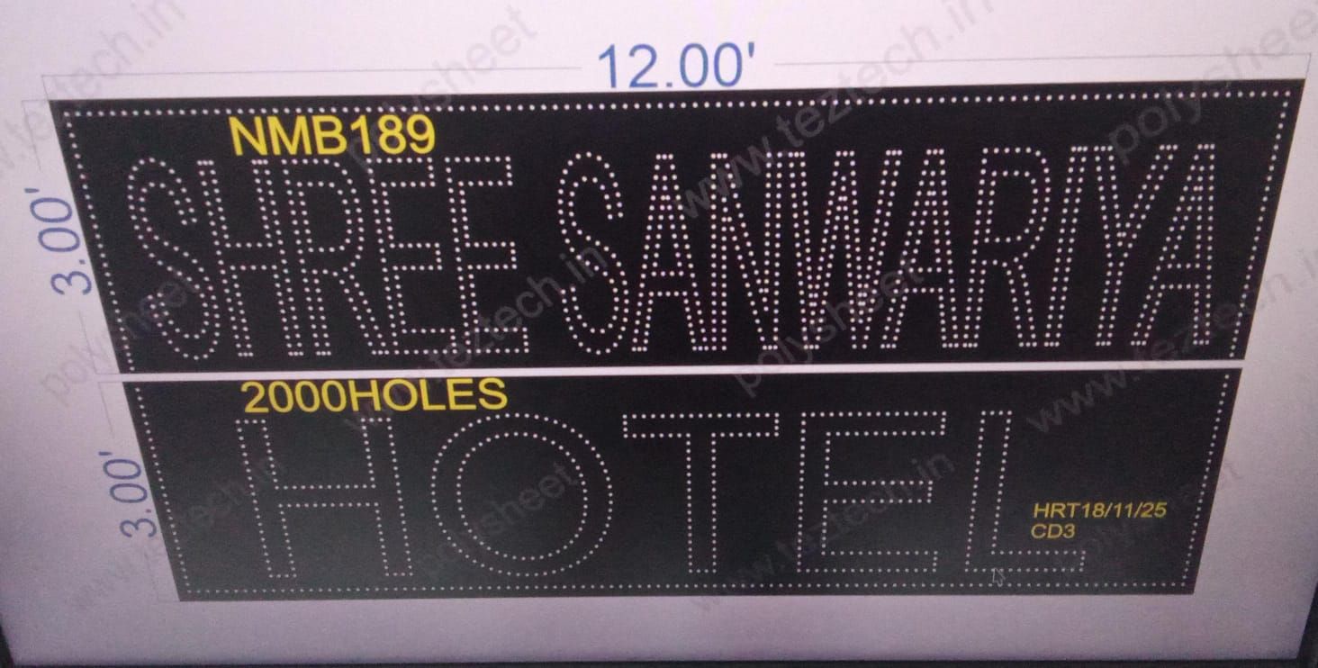 NMB189  NAME BOARD 6X12  FEET 2000 HOLES (2 PARTS)