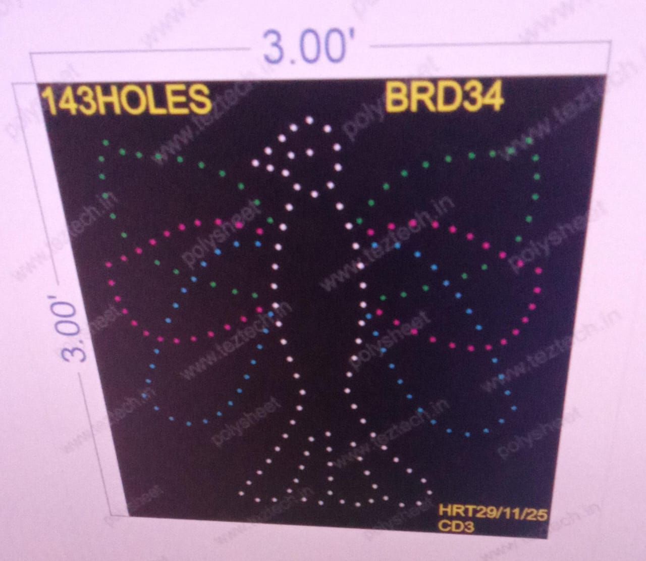 BRD34  PARROT BIRD 1 PART 3X3 FEET 143  HOLES