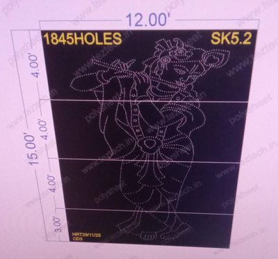SK5.2  KRISHNA BHAGVAN , 15X12 FEET , 1845 HOLES , (4 PARTS)