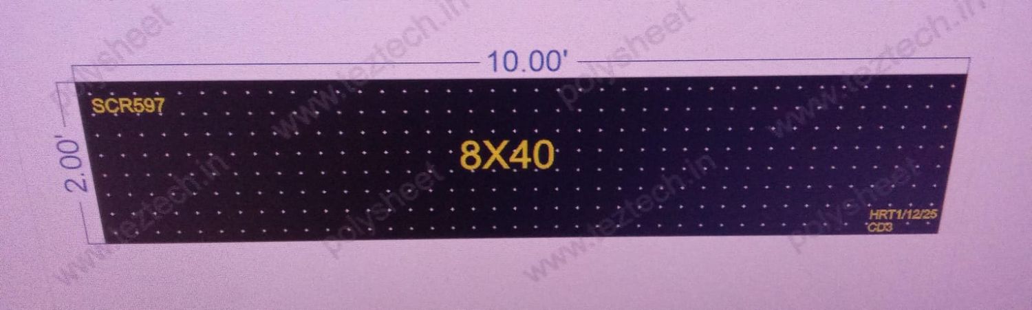 SCR597  2X10  FEET  8X40 HOLES SCREEN TOTAL  HOLES=320