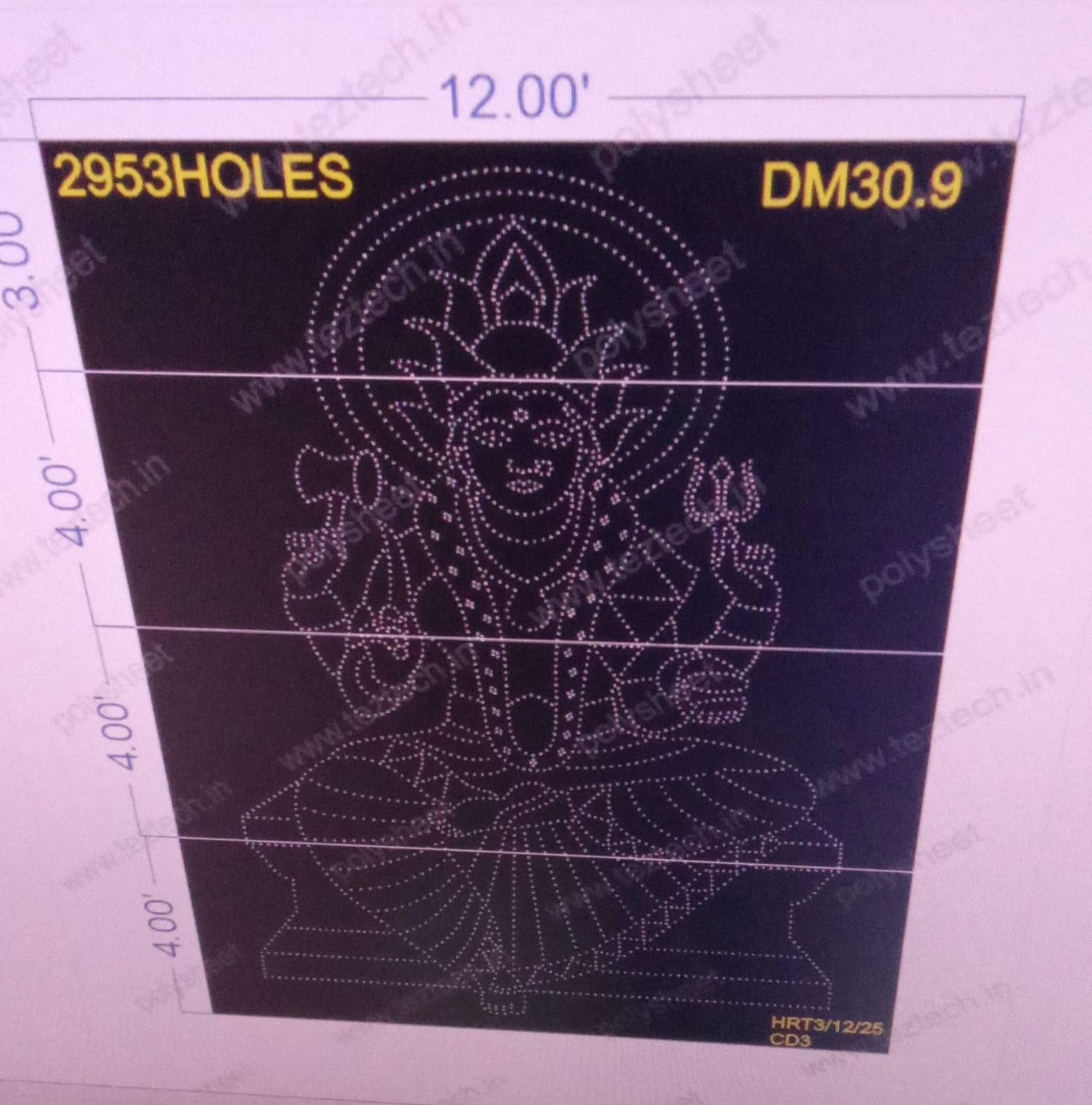 DM30.9 DEVI MATA 15X12 FEET 2953  HOLES (4 PARTS)