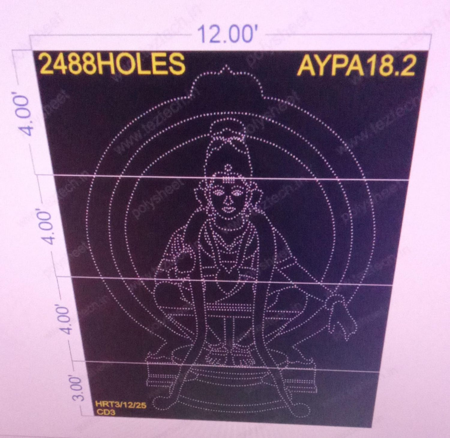 AYPA18.2  AYPPA 15X12 FEET 2488 HOLES (4 PARTS)