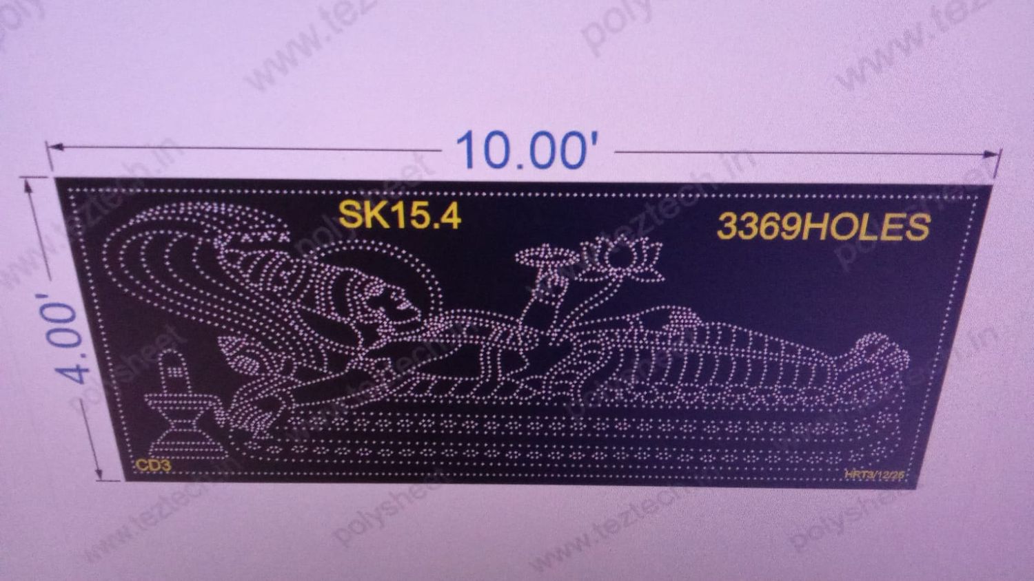 SK15.4  SHREE KRISHNA 4X10 FEET 3369 HOLES