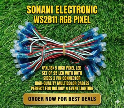 (PXL18) 5 INCH PIXEL LED SET OF 25 LED WITH BOTH SIDES 3 PIN CONNECTOR