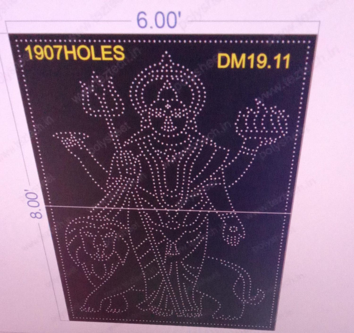 DM19.11  DEVI MATA 8X6 FEET 1907 HOLES (2 PARTS)