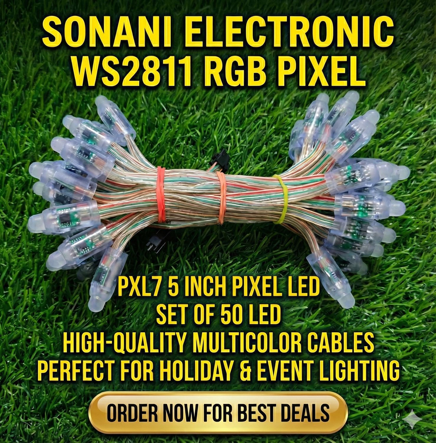 (PXL7) 5" 2811 GEL WIRE V5 ( 3 pin black connector )