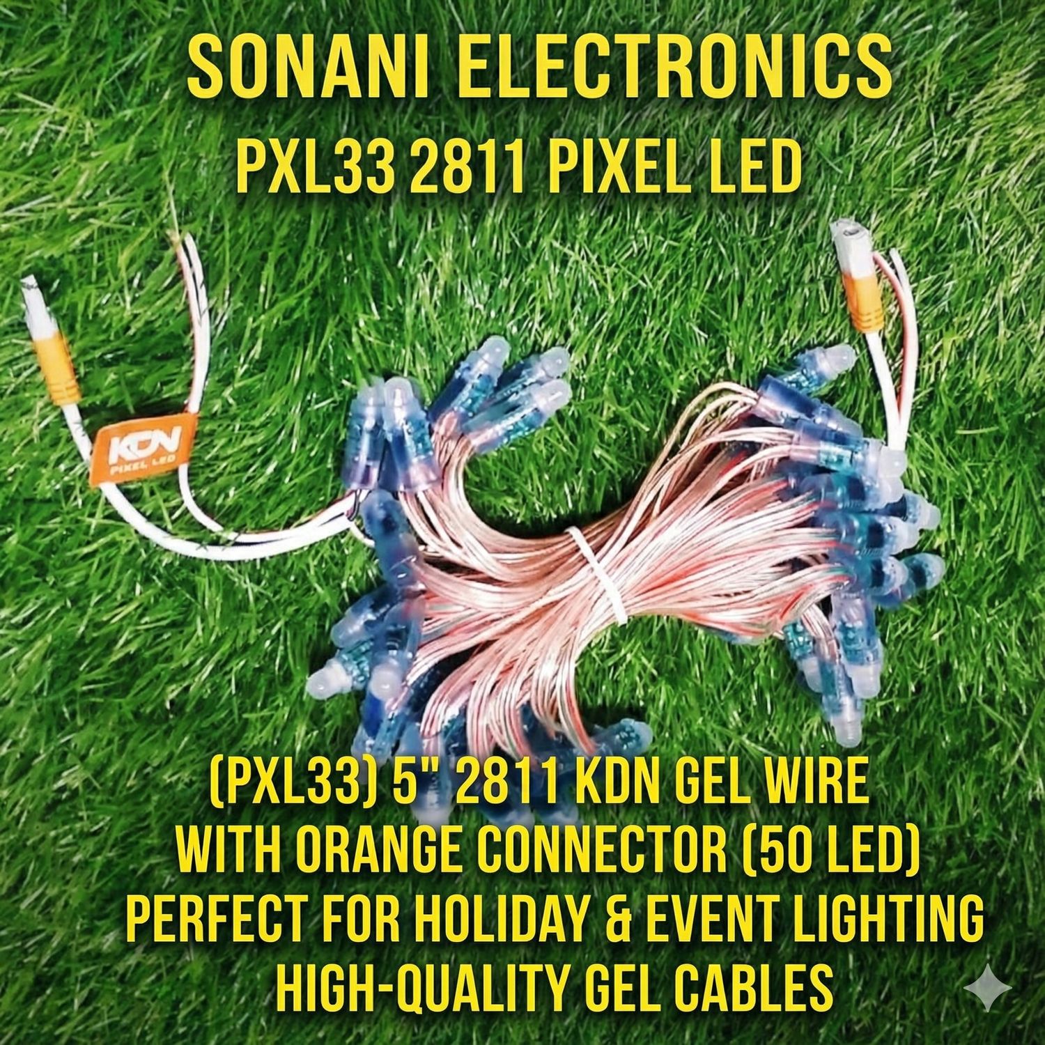 (PXL33) 5&quot;2811 KDN GEL WIRE WITH ORANGE CONNECTOR
