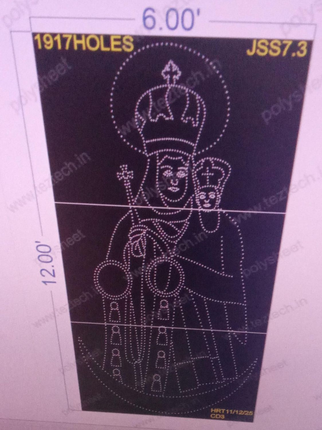 JSS7.3 JESUS 12X6 FEET 1917 HOLES (3 PARTS)