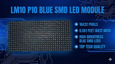 (LM10) P10 BLUE SMD 16X32 LED 0.5X1 FEET
