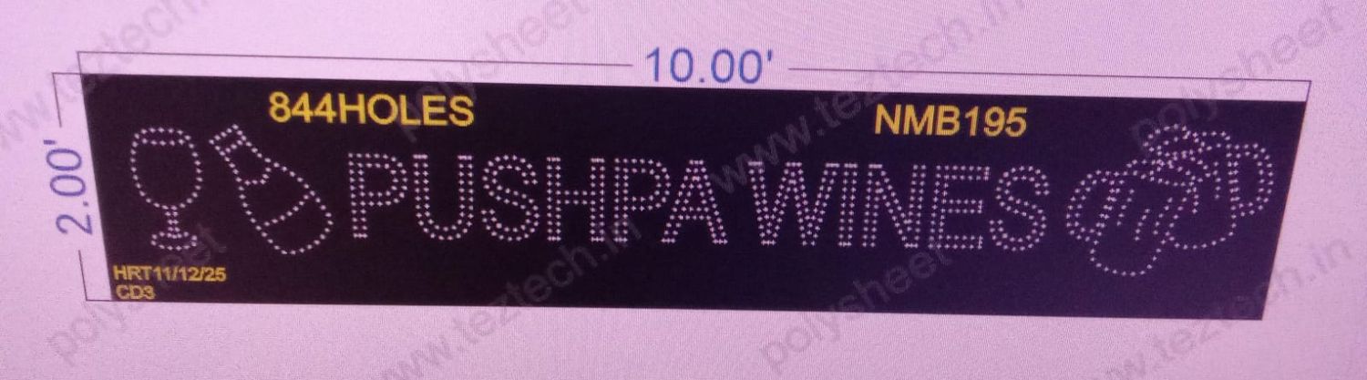 NMB195  NAME BOARD 2X10  FEET 844  HOLES