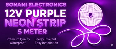 (NNS2) 12V  PURPLE NEON STRIP 5 METER