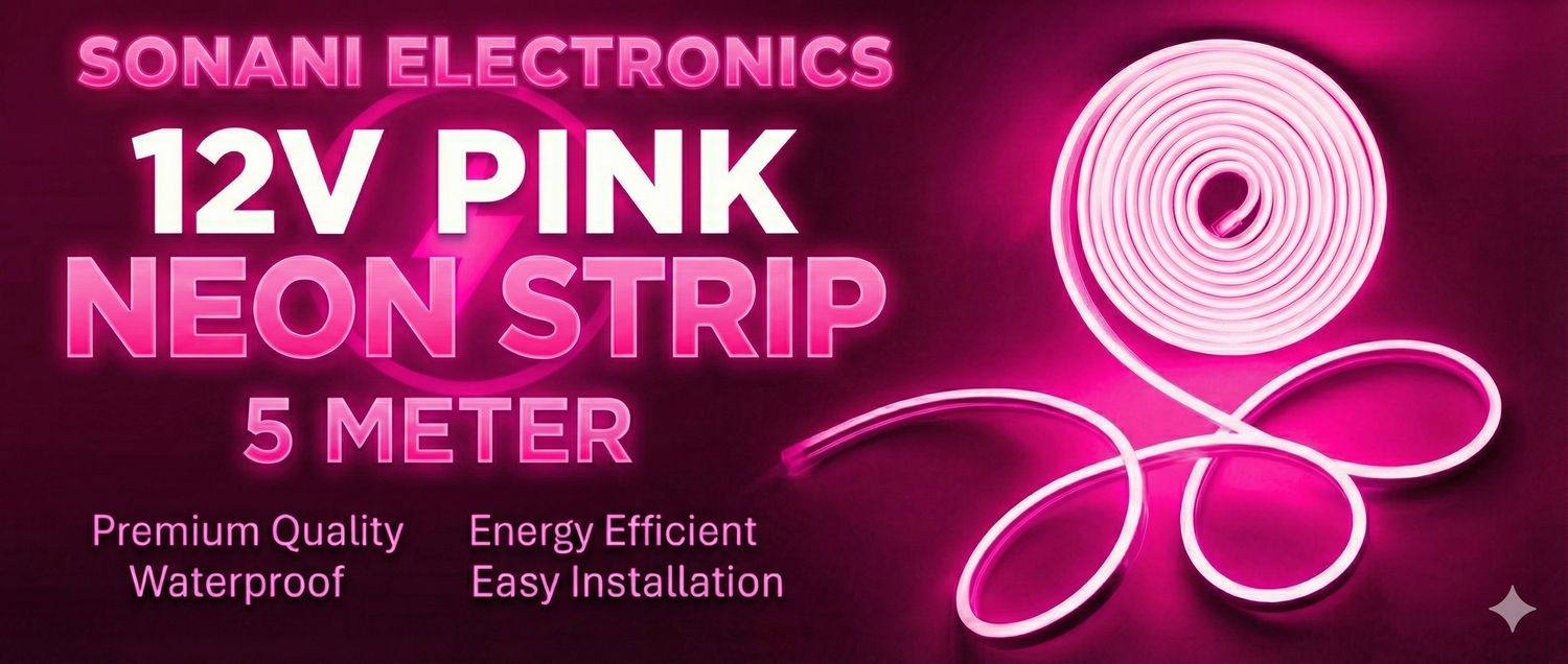 (NNS3) 12V  PINK NEON STRIP 5 METER