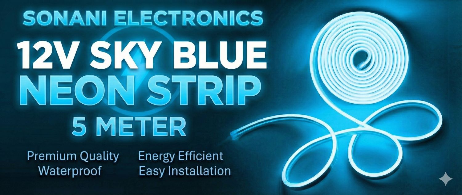 (NNS4) 12V  SKY BLUE NEON STRIP 5 METER