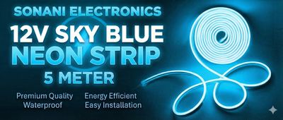 (NNS4) 12V  SKY BLUE NEON STRIP 5 METER