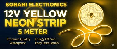 (NNS5) 12V  YELLOW NEON STRIP 5 METER