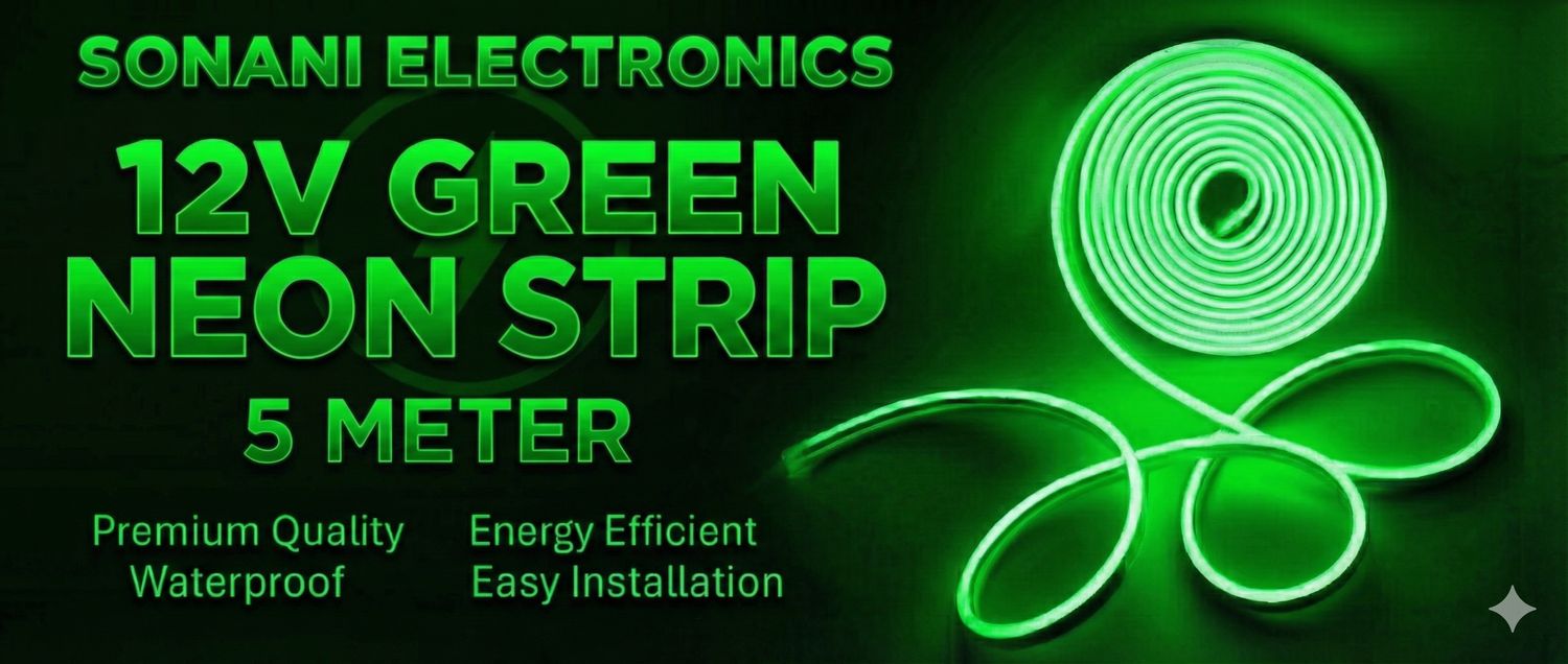 (NNS7) 12V GREEN NEON  STRIP 5 METER