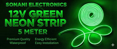 (NNS7) 12V GREEN NEON  STRIP 5 METER