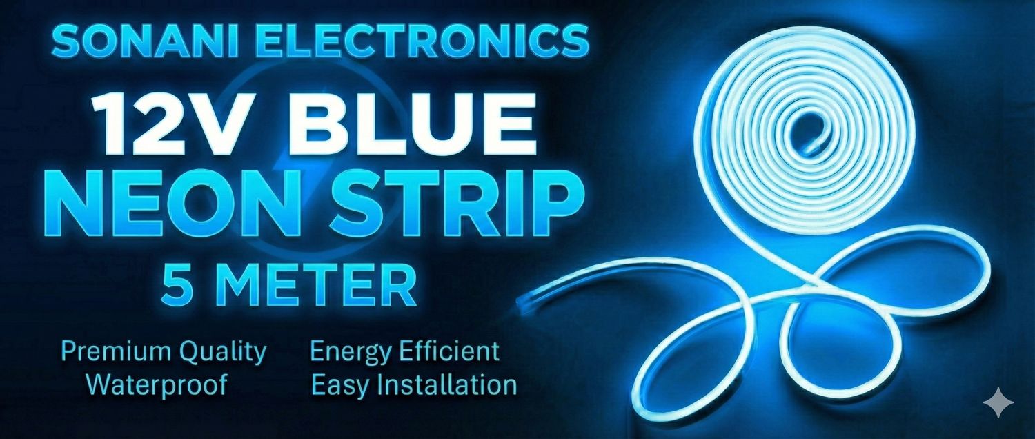 (NNS6) 12V BLUE  NEON  STRIP 5  METER