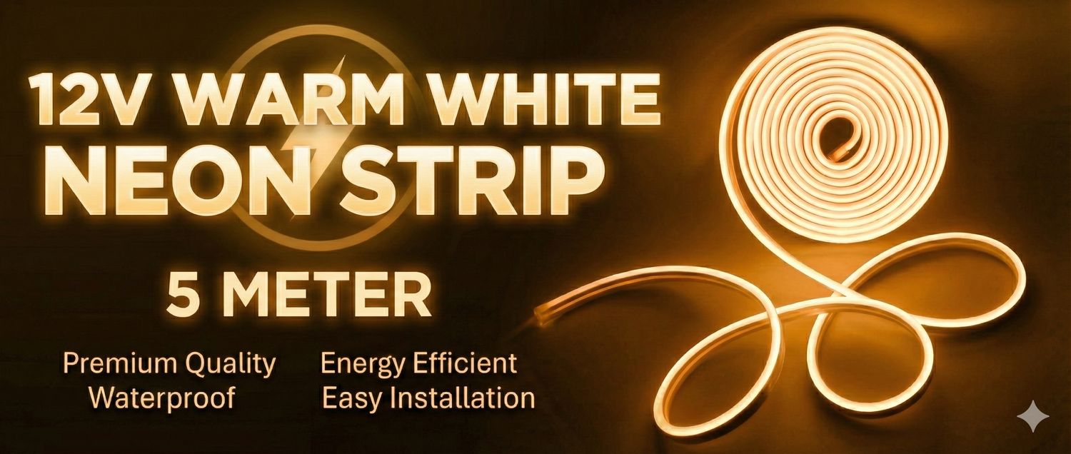(NNS10) 12V WARM WHITE NEON  STRIP 5 METER