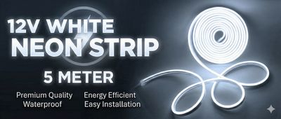 (NNS1) 12V WHITE NEON  STRIP 5 METER