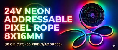 (NNS12) 24V NEON ADDRESSABLE PIXEL ROPE 8X16MM (10 CM CUT) (50 PIXELS/ADDRESS)