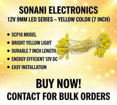 (SCP16) 12V 9MM YELLOW   COLOR 7 INCH LED SERIES