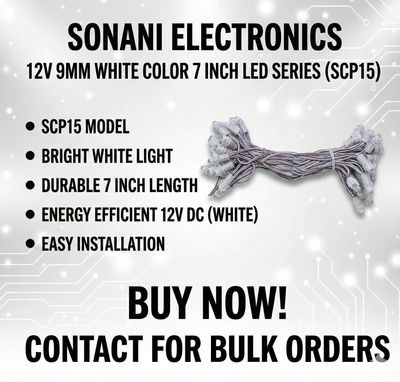 (SCP15) 12V 9MM WHITE  COLOR 7 INCH LED SERIES