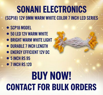 (SCP18) 12V 9MM WARM WHITE COLOR 7 INCH LED SERIES