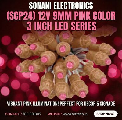 (SCP24) 12V 9MM PINK  COLOR 3 INCH LED SERIES