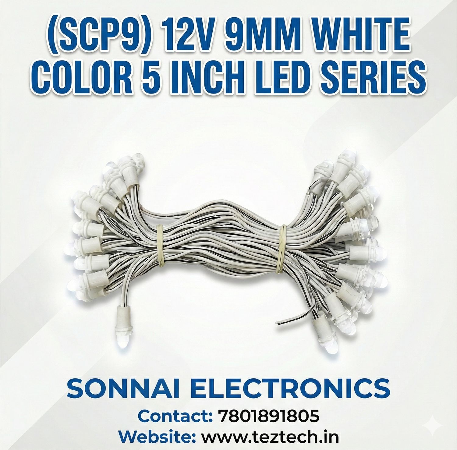 (SCP9) 12V 9MM WHITE   COLOR 5 INCH LED SERIES