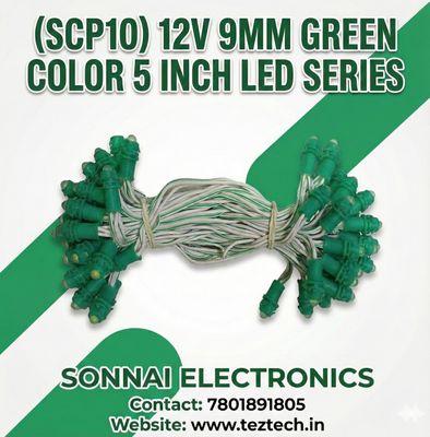 (SCP10) 12V 9MM GREEN COLOR 5 INCH LED SERIES