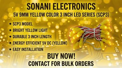 (SCP3) 5V 9MM 3 INCH YELLOW COLOR LED SERIES