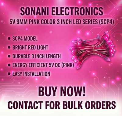 (SCP4) 5V 9MM 3 INCH PINK  COLOR LED SERIES