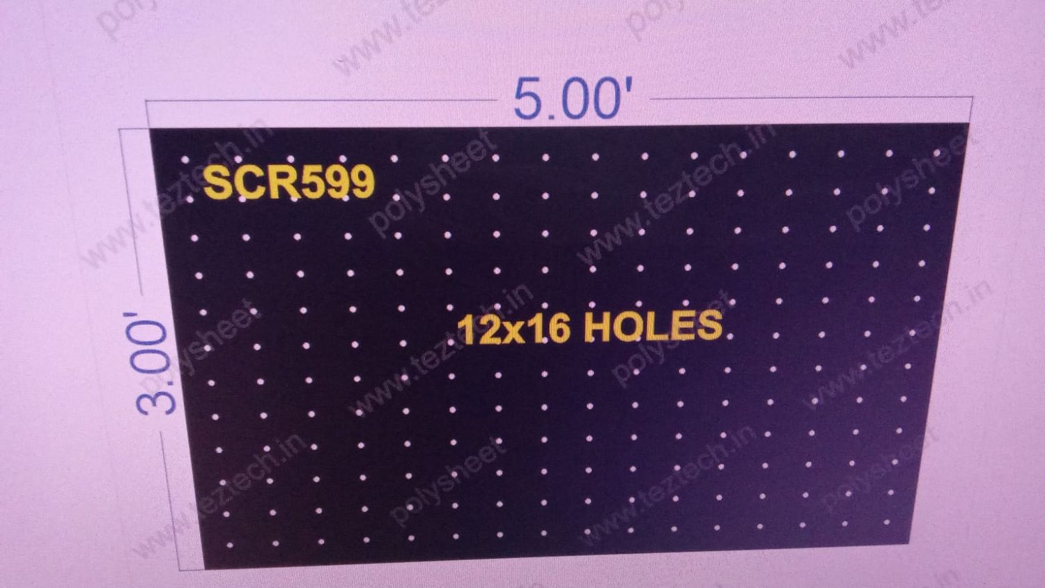 SCR599  3X5 FEET  12X16 HOLES SCREEN TOTAL  HOLES=196