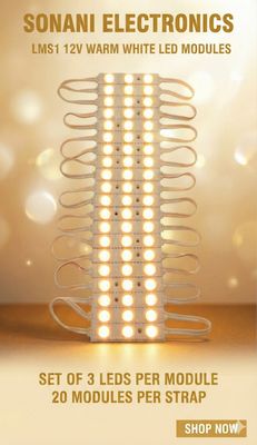 (LMS1) 12v WARM WHITE COLOR LED MODUAL SET OF 3LED,20 MODUAL PER STRAP